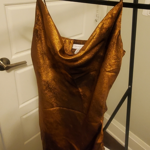 Copper Effect Mini Dress - Picture 3 of 6